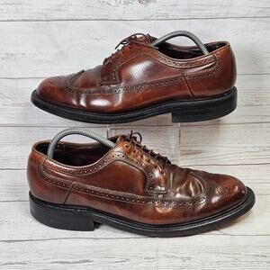 Hanover Men's Brown Leather Wingtip Oxfords 9.5 Made in USA